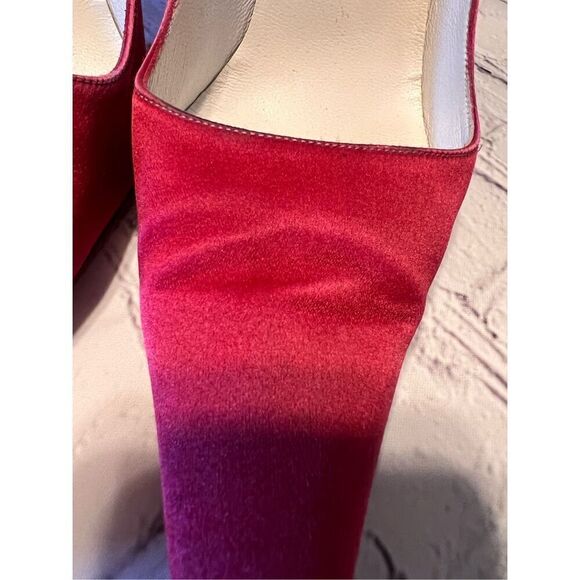 Manolo Blahnik Size 36 Pointed Toe Suede Pump Heels Red Classic Dressy Glam - Picture 6 of 16